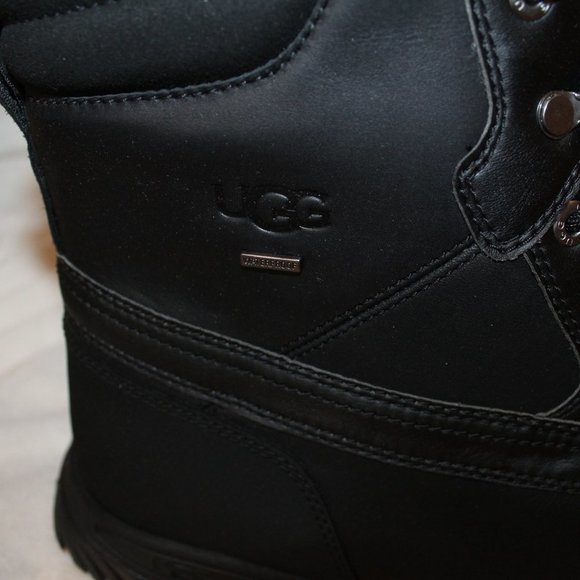 NIB UGG MEN\'S FELTON WINTER LEATHER SHEARLING LINED BOOTS‎ BLACK main image 5